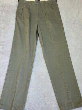 Polo Ralph Lauren Pleated Chino Pants 36x38 Olive Green